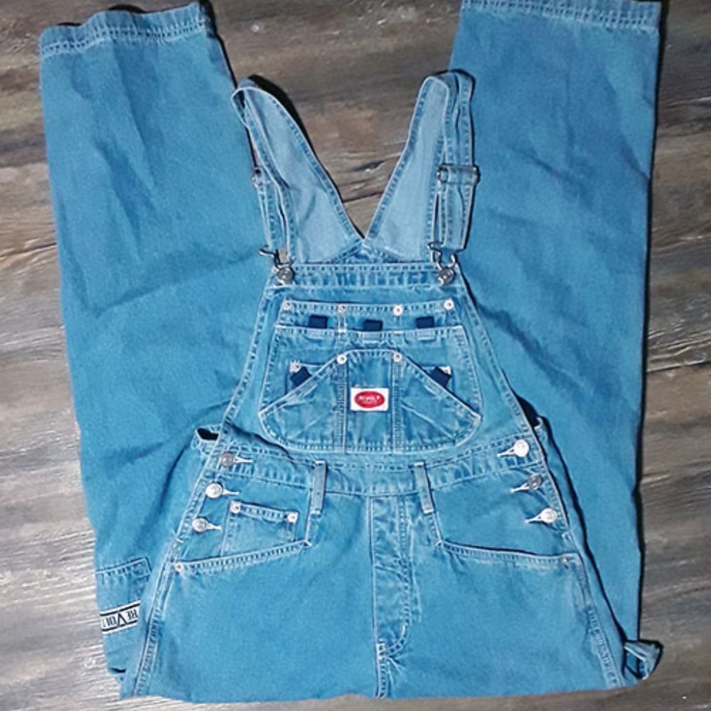 Revolt Women's Classic Bib Overalls Denim Blue Jea